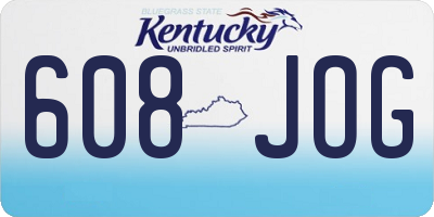 KY license plate 608JOG