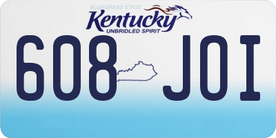KY license plate 608JOI