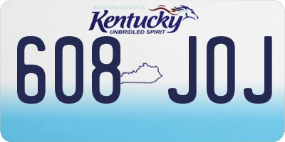 KY license plate 608JOJ