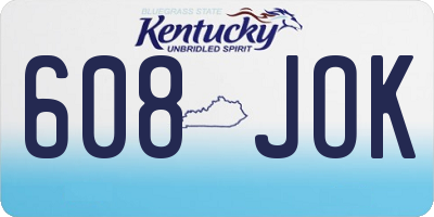 KY license plate 608JOK