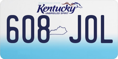KY license plate 608JOL