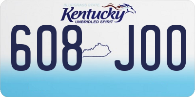 KY license plate 608JOO