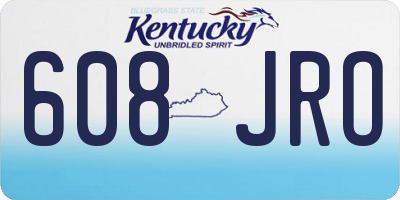 KY license plate 608JRO