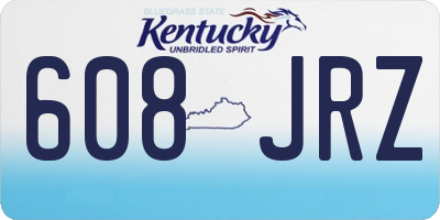 KY license plate 608JRZ