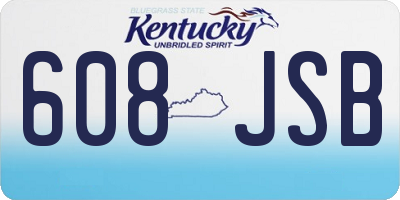KY license plate 608JSB