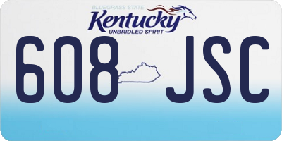 KY license plate 608JSC