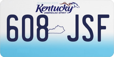 KY license plate 608JSF