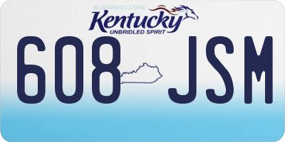 KY license plate 608JSM