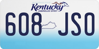KY license plate 608JSO
