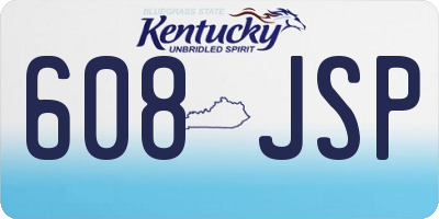 KY license plate 608JSP