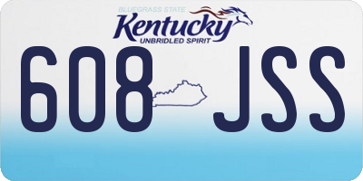 KY license plate 608JSS