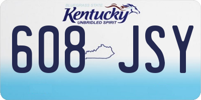 KY license plate 608JSY