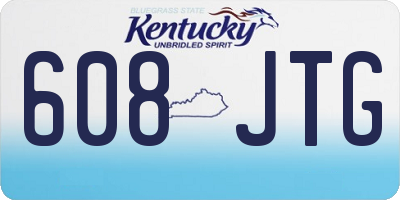 KY license plate 608JTG
