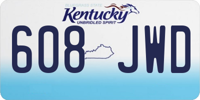 KY license plate 608JWD