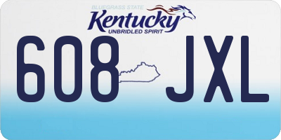 KY license plate 608JXL