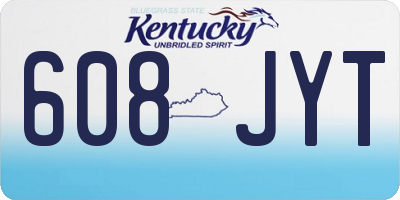 KY license plate 608JYT