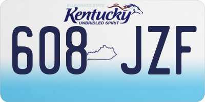 KY license plate 608JZF