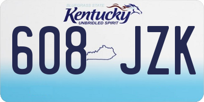 KY license plate 608JZK