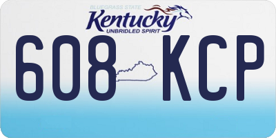 KY license plate 608KCP