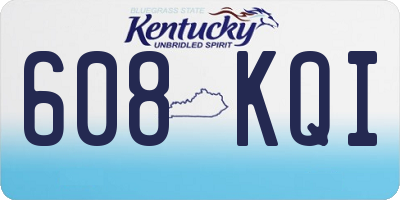 KY license plate 608KQI