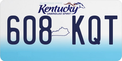 KY license plate 608KQT