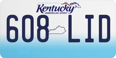 KY license plate 608LID