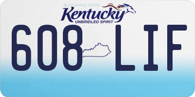 KY license plate 608LIF