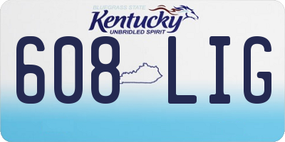 KY license plate 608LIG