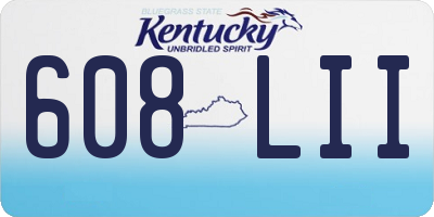 KY license plate 608LII