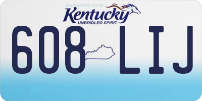 KY license plate 608LIJ