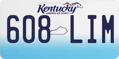 KY license plate 608LIM