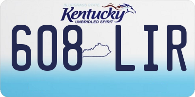 KY license plate 608LIR