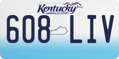 KY license plate 608LIV