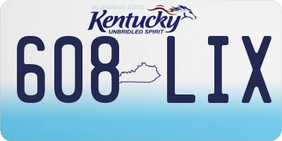 KY license plate 608LIX