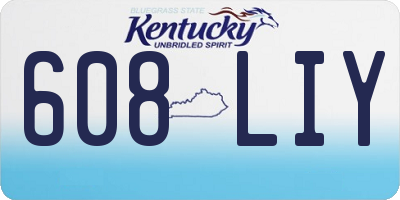 KY license plate 608LIY