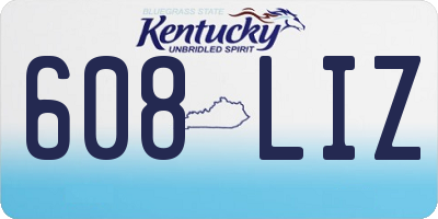 KY license plate 608LIZ