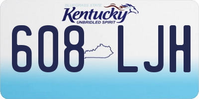 KY license plate 608LJH