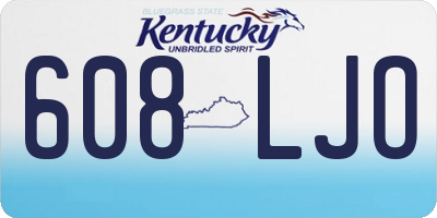 KY license plate 608LJO