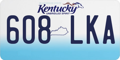 KY license plate 608LKA
