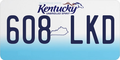 KY license plate 608LKD