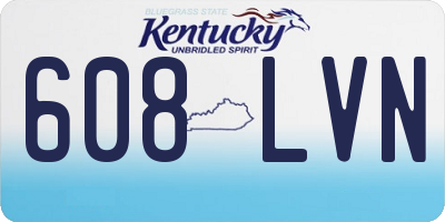 KY license plate 608LVN
