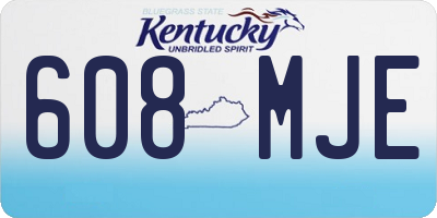 KY license plate 608MJE