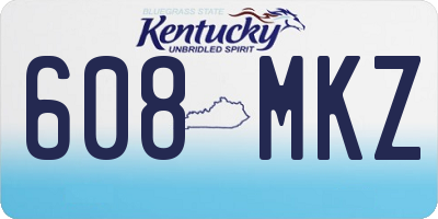 KY license plate 608MKZ