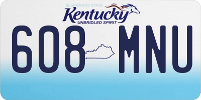 KY license plate 608MNU