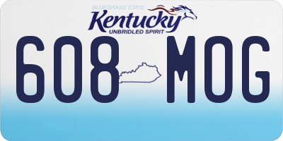 KY license plate 608MOG