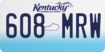 KY license plate 608MRW