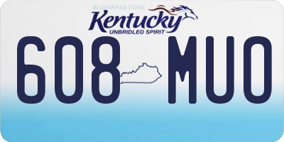 KY license plate 608MUO