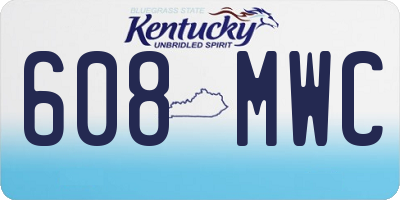 KY license plate 608MWC