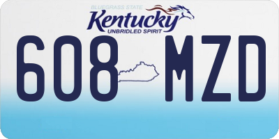 KY license plate 608MZD