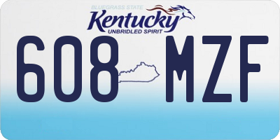 KY license plate 608MZF